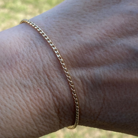 Gold plated Franco chain bracelet - new - Picture 2 of 8